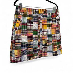 Vintage J.Crew Plaid Patchwork Mini Skirt Y2K Size 6